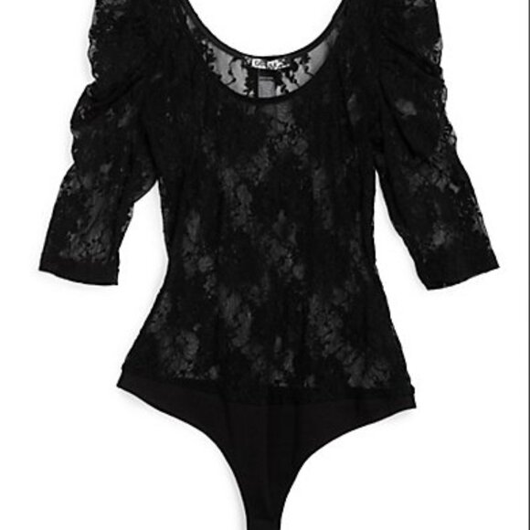 Guess Lace Bodysuit Size XS Small Black Romper One Piece Club Rave Festival S - Picture 9 of 9